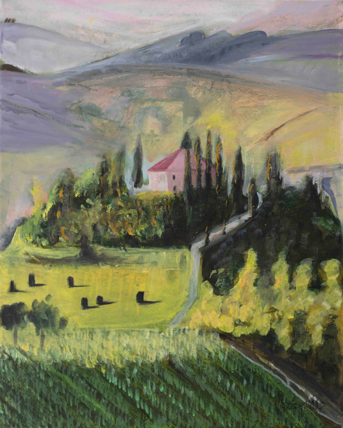 House on the Hill 16" x 20" original