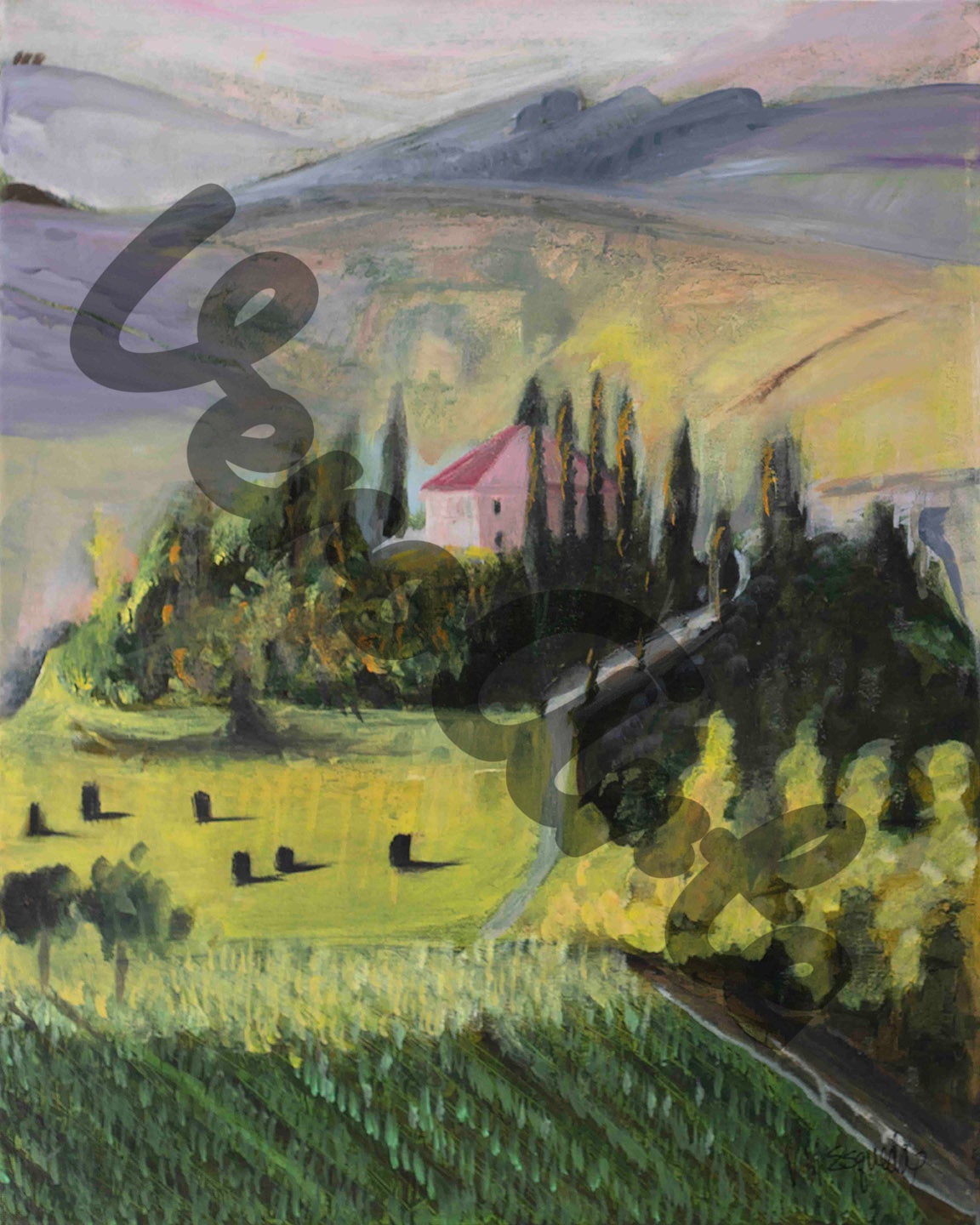 House on the Hill 16" x 20" original