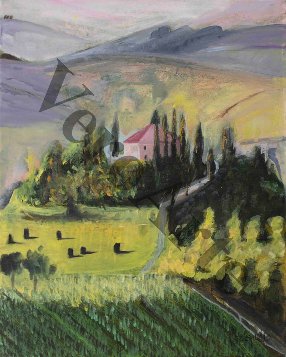 House on the Hill 16" x 20" original