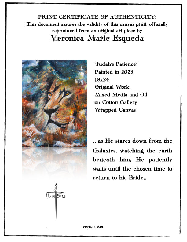 Judah's Patience Canvas Print (3:4 Ratio)
