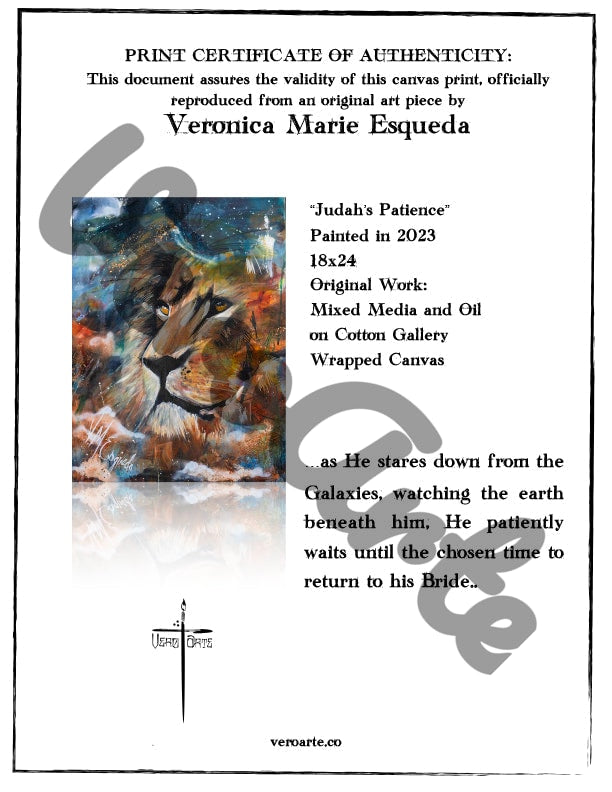 Judah's Patience Canvas Print (3:4 Ratio)