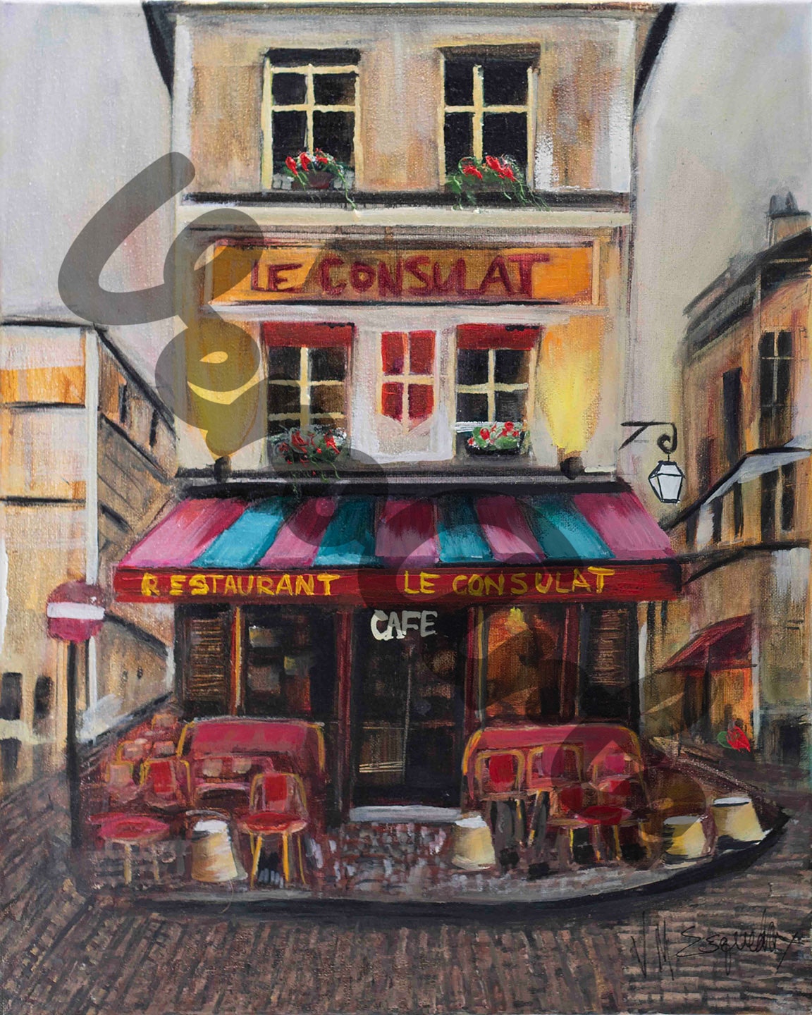 Le Café 16" x 20" original