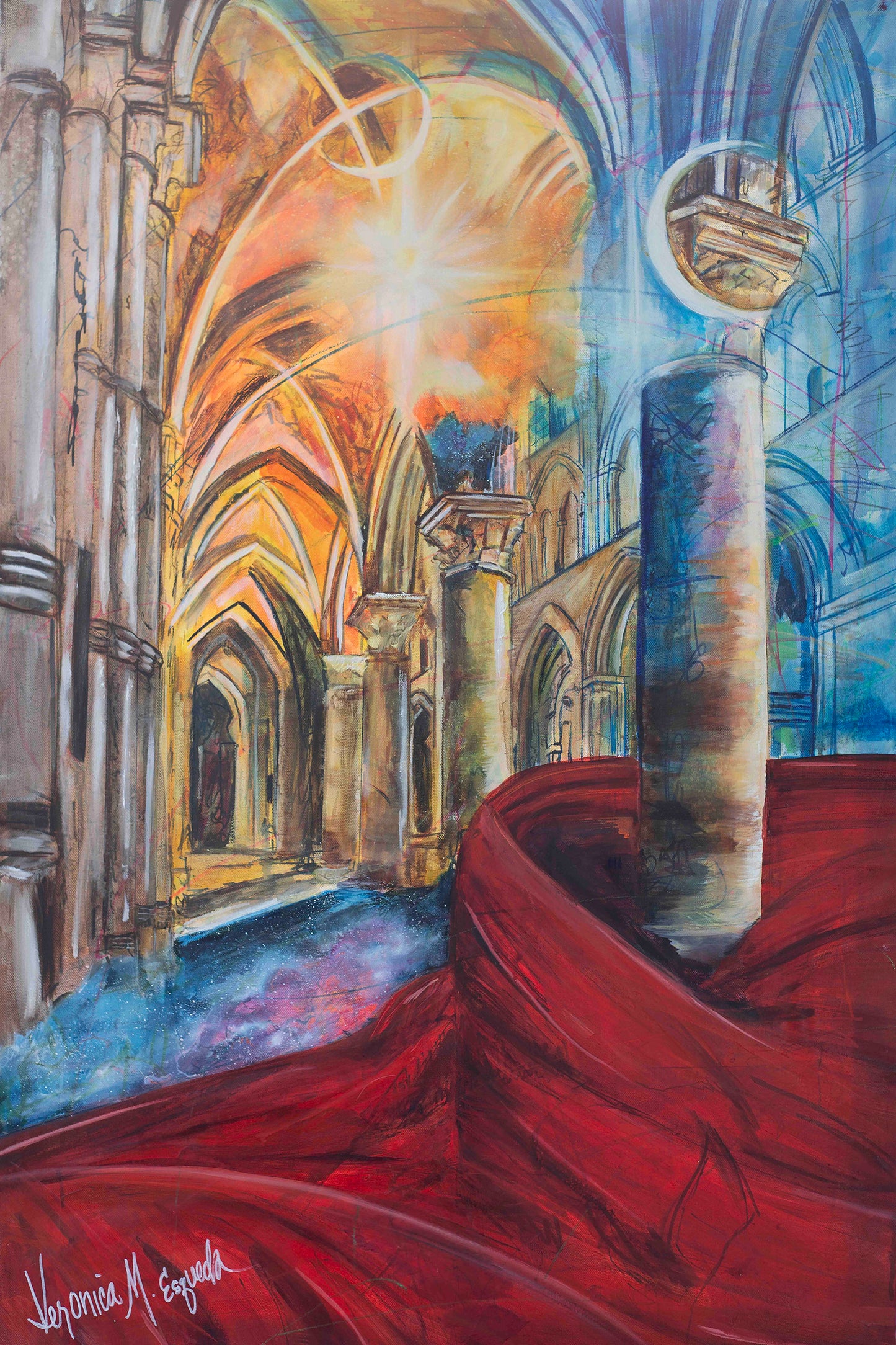 The Train of His Robe Fills the Temple 24" x 36" original