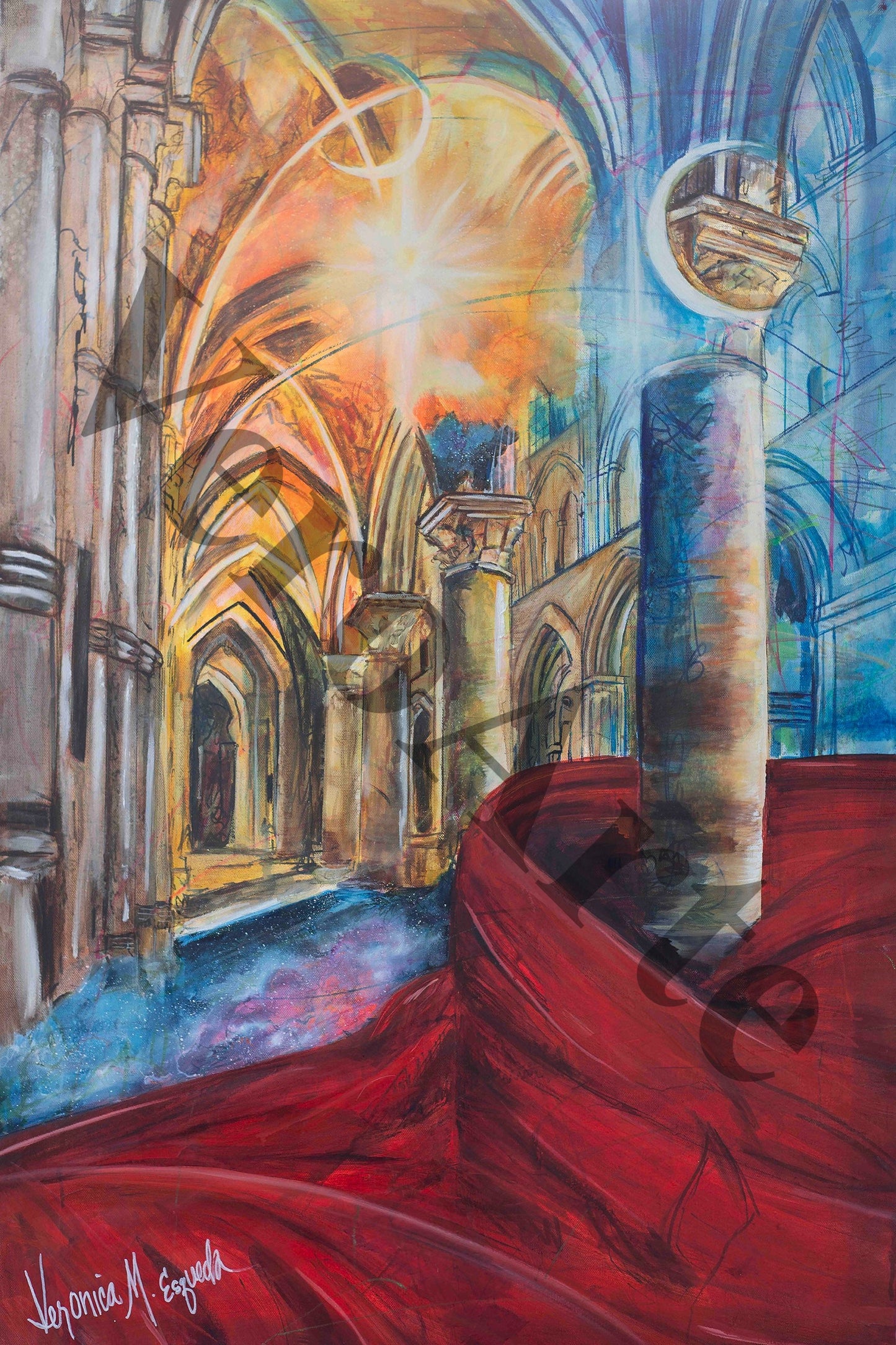 The Train of His Robe Fills the Temple 24" x 36" original