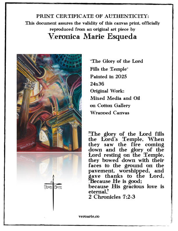 The Glory of the Lord Fills the Temple Canvas Print (2:3)