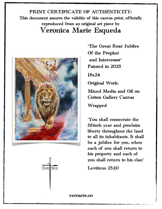 The Great Roar Jubilee of the Prophet and Intercessor Canvas Print (4:5)