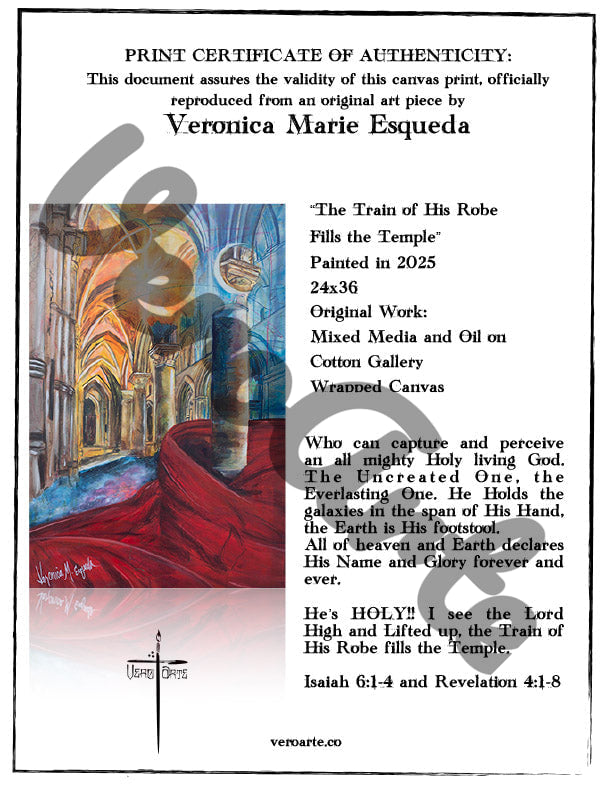 The Train of His Robe Fills the Temple Canvas Print (2:3 Ratio)