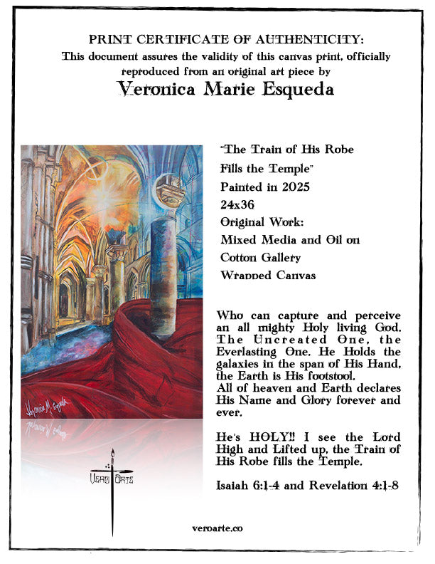 The Train of His Robe Fills the Temple Canvas Print (2:3 Ratio)