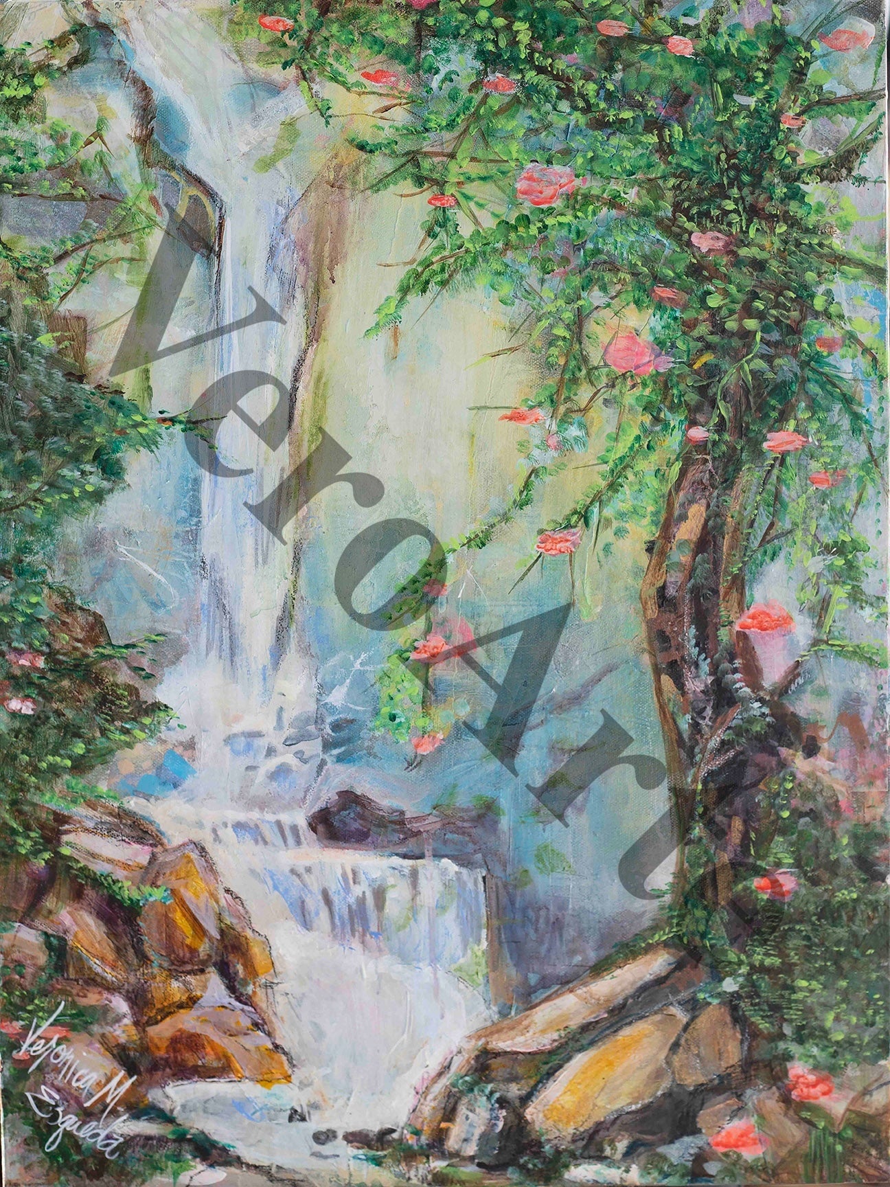 Valley of Acacias 18" x 24" original