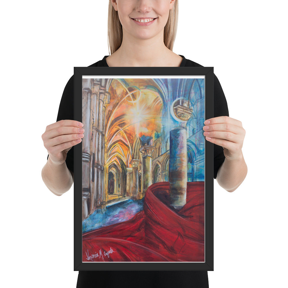 The Train of His Robe Fills the Temple Poster (Framed)