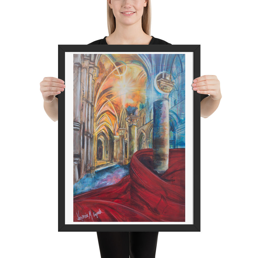 The Train of His Robe Fills the Temple Poster (Framed)