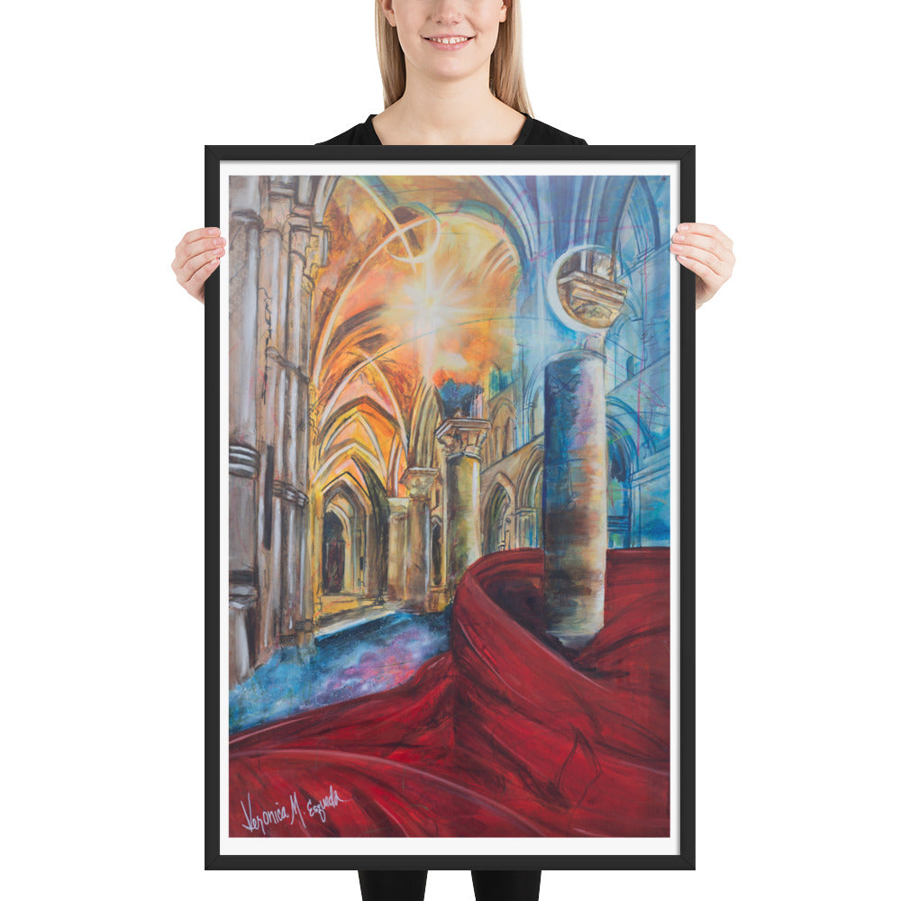 The Train of His Robe Fills the Temple Poster (Framed)