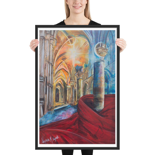 The Train of His Robe Fills the Temple Poster (Framed)