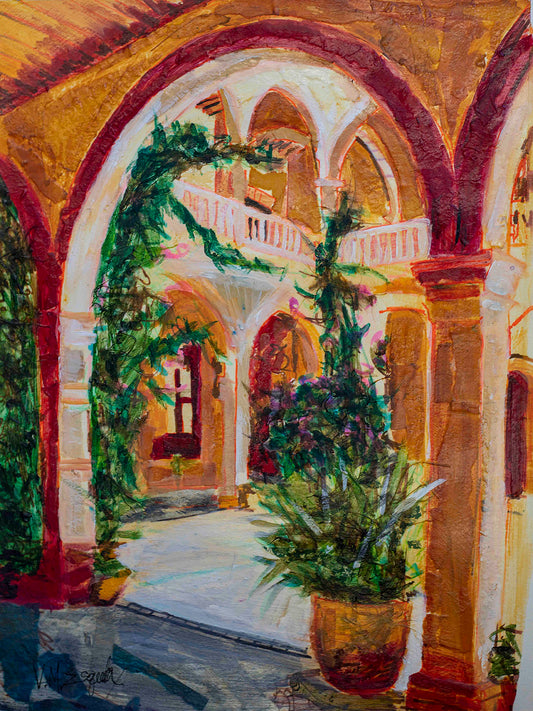 Tuscan Courtyard 18" x 24" original